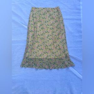 Green floral skirt